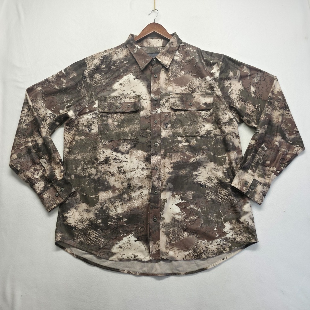 Cabela's O2 Octane Camo Men's Long Sleeve Button Up Hunting Shirt Size 2XLT